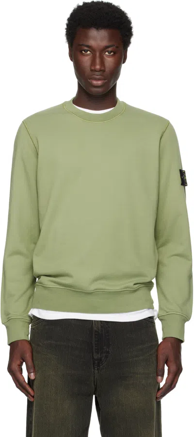 Stone Island Green 6100044 Organic Cotton Fleece Sweatshirt