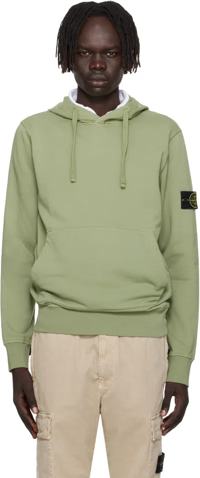 Stone Island Green 6100062 Organic Cotton Fleece Hoodie