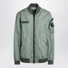 Stone Island Green Bomber Jacket In Lightweight Technical Fabric Men