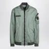 Stone Island Green Bomber Jacket In Lightweight Technical Fabric Men In Green