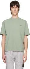Stone Island Green Combed Organic Cotton Jersey T-shirt In V0055 Sage