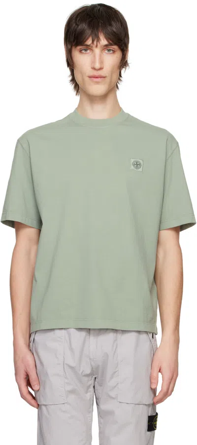 Stone Island Green Combed Organic Cotton Jersey T-shirt In V0055 Sage