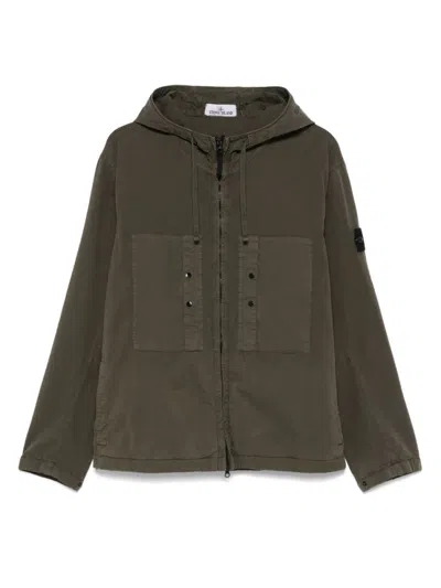 STONE ISLAND GREEN COMPASS BADGE JACKET