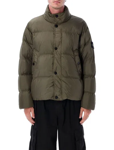 STONE ISLAND GREEN COMPASS-BADGE PUFFER JACKET