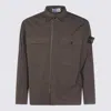 Stone Island Logo Patched Two Pockets Jacket In Army Green
