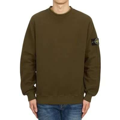 STONE ISLAND GREEN COTTON SWEATER