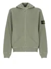 Stone Island Cotton Zip Hoodie In Musk