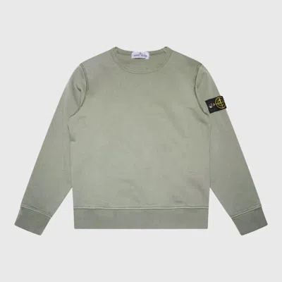 Stone Island Kids' Green Cotton Sweatshirt In Mud