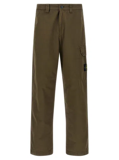 Stone Island Utility Cargo Trousers Featuring Side Pockets In Green
