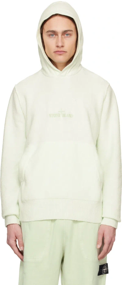 Stone Island Green Embroidered Hoodie In V0051 Pistachio