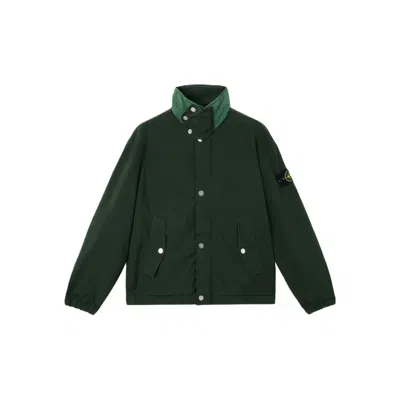 Stone Island Green Jackets In Black