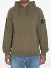 Stone Island Hooded Sweater With Drawstring And Pockets In Green