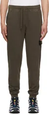 Stone Island Sports Pants With Compass Application In V0154 Military Green