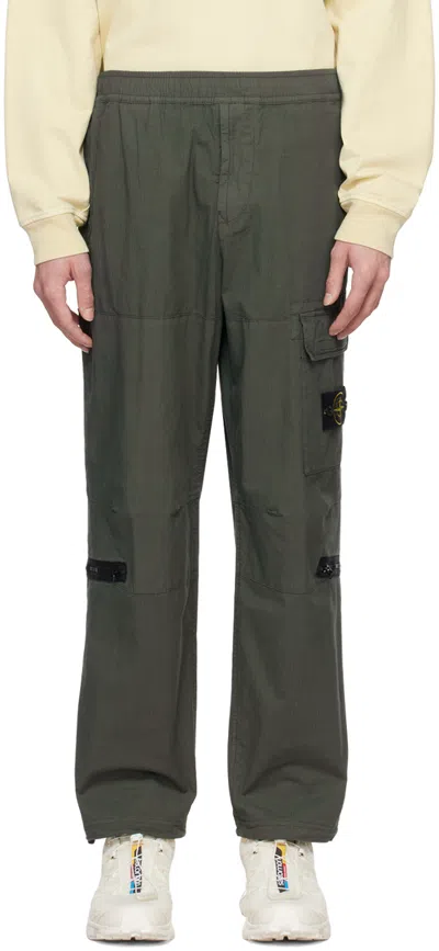 Stone Island Green Multi-pocket Cargo Pants In V0059 Musk