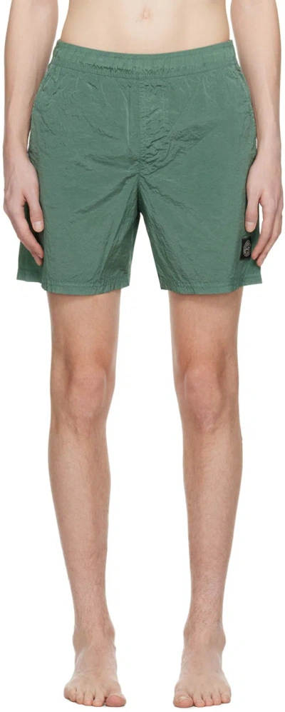 Stone Island Green Patch Swim Shorts In V0052 Light Green