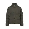 Stone Island Wind Resistant Crinkled Effect Down Jacket Clothing In Green