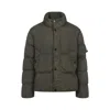 Stone Island Quilted Nylon Jacket Hidden Elements In Green
