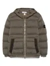 Stone Island Short Hooded Down Jacket In Green