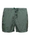 STONE ISLAND GREEN SWIMSUIT WITH LOGO APPLICATION IN TECHNICAL FABRIC MAN