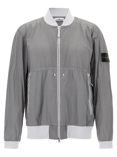STONE ISLAND GREY BOMBER NYLON METAL