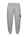 Stone Island Grey Brushed Organic Cotton Fleece Joggers Trousers In Gray