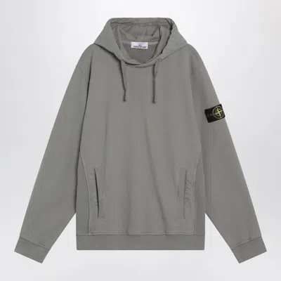 Stone Island Grey Cotton Hoodie In Green