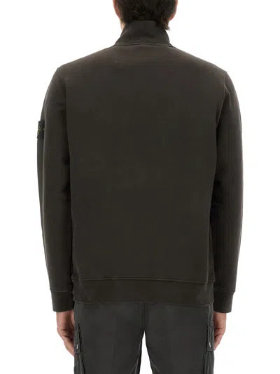 Stone Island Grey Cotton Polo Shirts In Brown