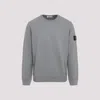 Stone Island Grey Cotton Crew Neck Sweater In Gray