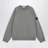 Stone Island Grey Brushed Organic Cotton Crewneck Sweatshirt In Gray