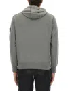 Stone Island Grey Cotton Sweatshirt In Black