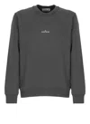 Stone Island Grey Cotton Sweatshirt With Logo In Gray