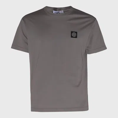 Stone Island Compass Logo T-shirt In Brown