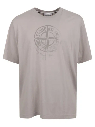 Stone Island Grey Cotton T-shirts