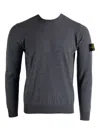 Stone Island 5100071 Crew-neck Sweater With Logo Patch In Gray
