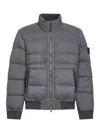 Stone Island Grey Down-tc Stretch Nylon Down Jacket In Gray