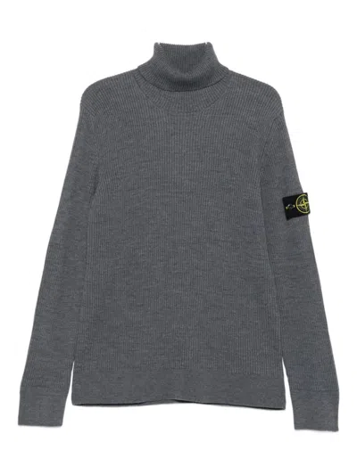 STONE ISLAND GREY HIGH NECK PULLOVER