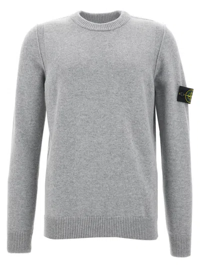 STONE ISLAND GREY LOGO BADGE SWEATER