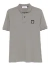 Stone Island Logo Cotton Polo Shirt In Gray