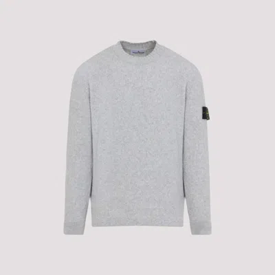 STONE ISLAND GREY LOGO SWEATER
