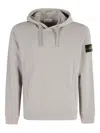 Stone Island Organic Cotton Compass Logo Hoodie In Gray