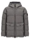 Stone Island Grey Nylon Hooded Jacket In Gray