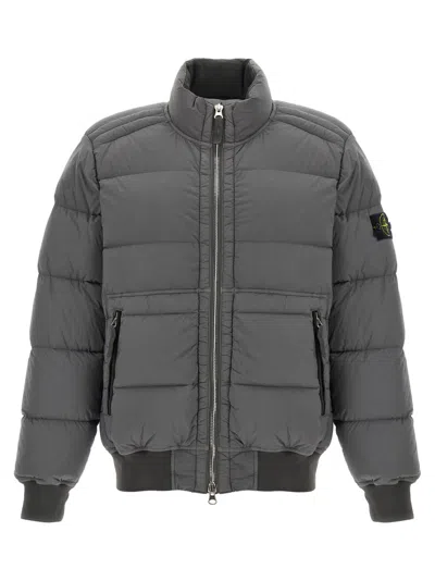 Stone Island Grey Padded Bomber Jacket In Gray