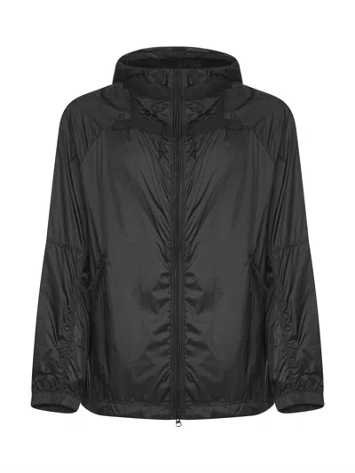Stone Island Grey Ripstop Nylon Hooded Jacket In Black