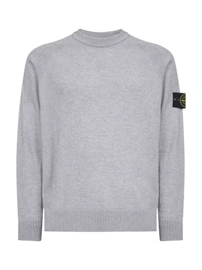 Stone Island Grey Rws Geelong Lightweight Wool Sweater In Gray