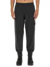 Stone Island Elastic Waistband Regular Fit Ribbed Cuffs Side Pockets In Black