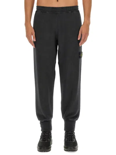 STONE ISLAND STONE ISLAND GREY TAPERED LEG JOGGING PANTS