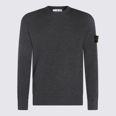 STONE ISLAND GREY WOOL KNITWEAR