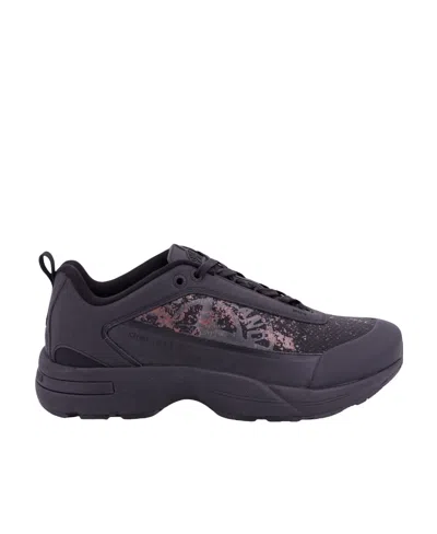 Stone Island Grime Panelled Sneakers In Black