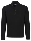 Stone Island Lambswool Polo Shirt In Black