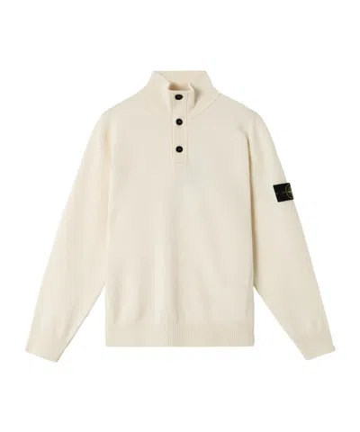 STONE ISLAND STONE ISLAND HALF-BUTTON KNITTED JUMPER